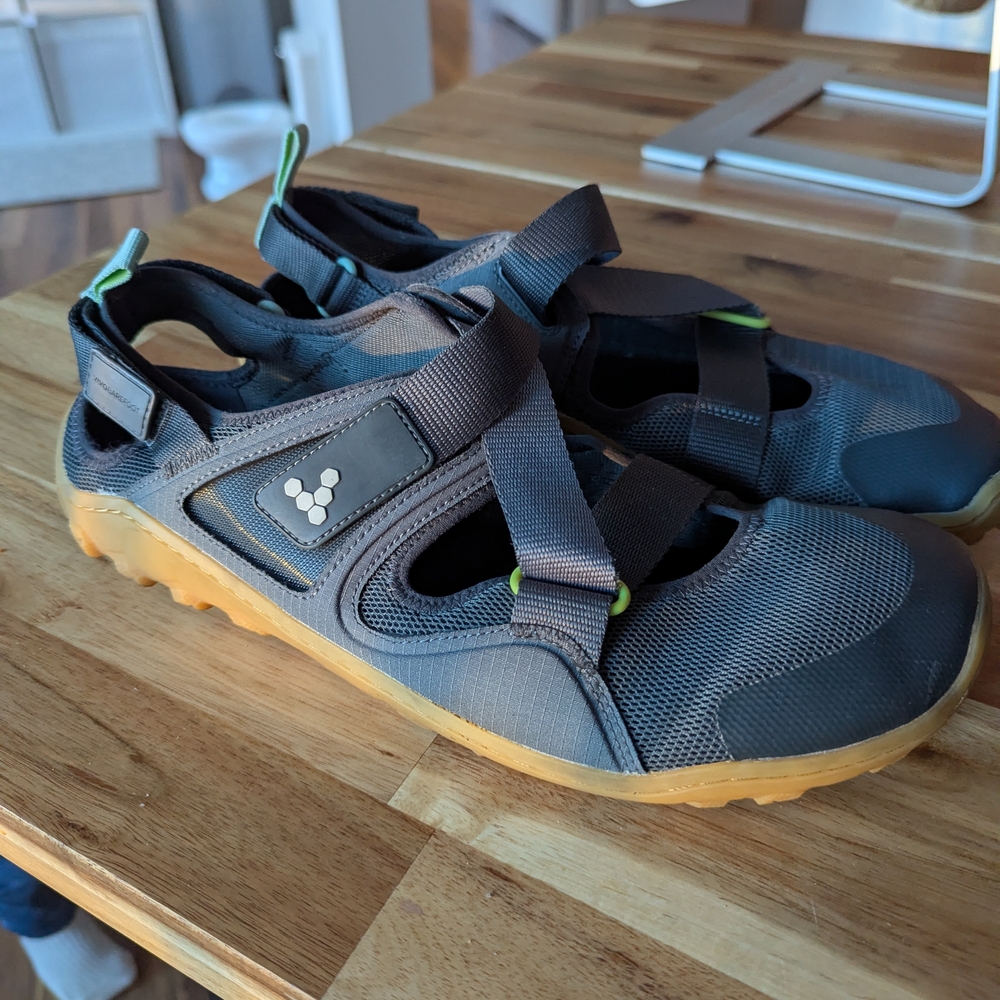 Gray and Green Shoes